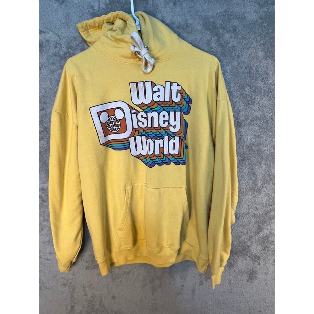 Walt Disney World Hoodie XL Butter Yellow Retro Mickey Mouse